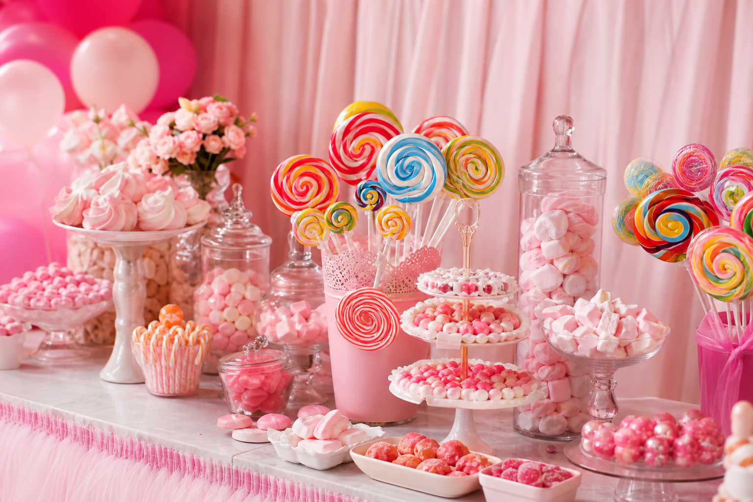 Mesa de dulces decorada para evento