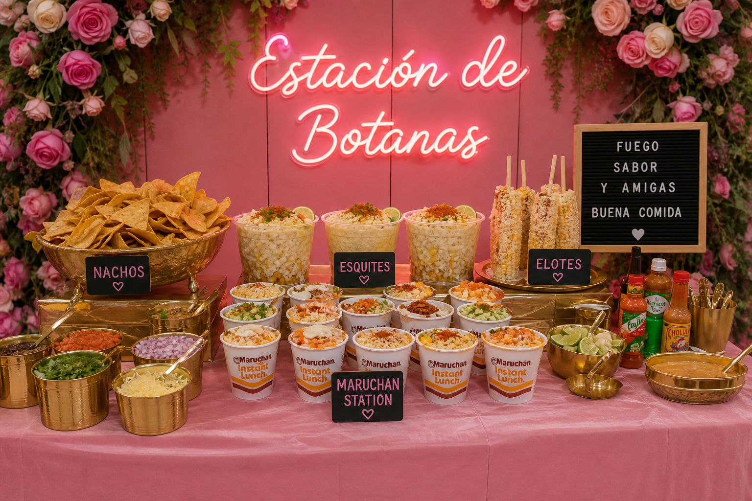 Paquete Snack Station — esquites, elotes y nachos